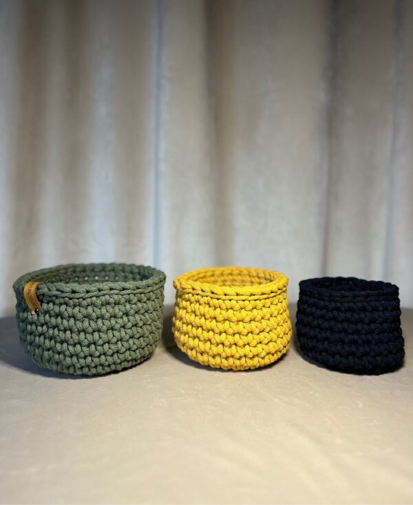 Trio de paniers au crochet  Cosy
