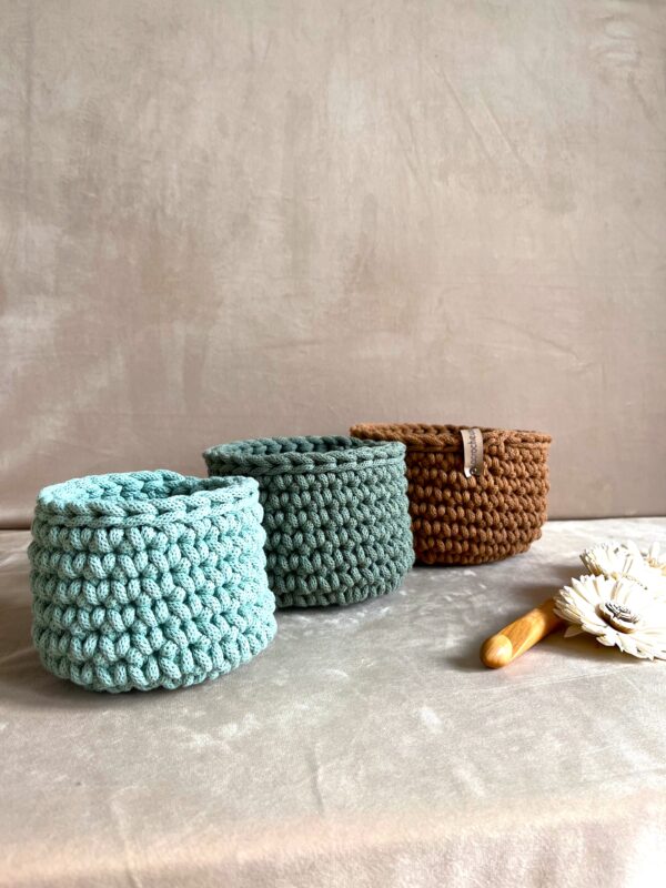 Trio de Corbeilles en crochet