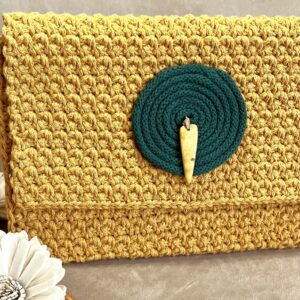 Pochette en crochet point de riz