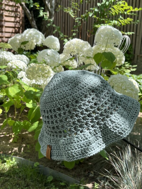 bob en crochet vert amande
